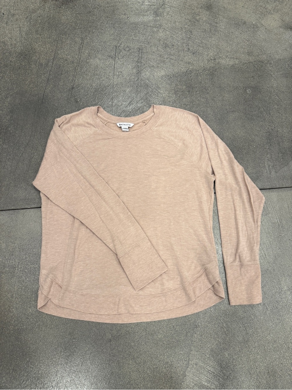 Athleta Crewneck Long-Sleeve Top - Light Taupe Pink